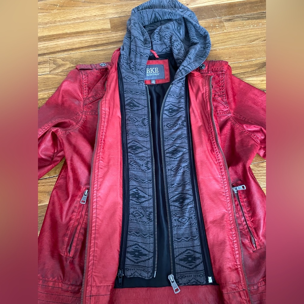 Red BKE faux leather jacket